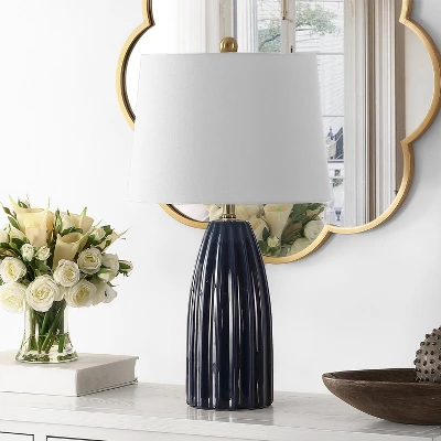 Kayden Ceramic Table Lamp - Navy Blue - Safavieh. 3 Kayden Ceramic Table Lamp - Navy Blue - Safavieh.