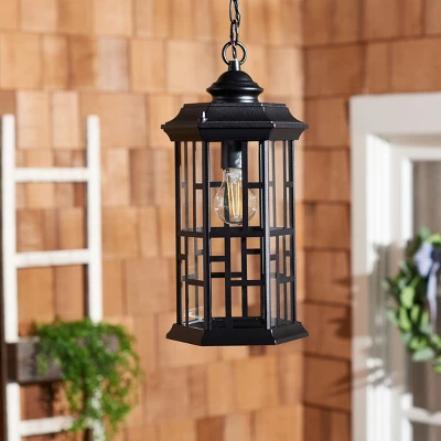 Carwen 8.3" Outdoor Pendant - PLT7009 - Black - Safavieh 4 Carwen 8.3" Outdoor Pendant - PLT7009 - Black - Safavieh - Image 2