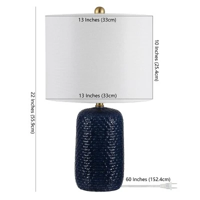 Huxley Table Lamp (Set Of 2) - 22 Inch Height - TBL4354 - Navy Blue - Safavieh 6 Huxley Table Lamp (Set Of 2) - 22 Inch Height - TBL4354 - Navy Blue - Safavieh - Image 4