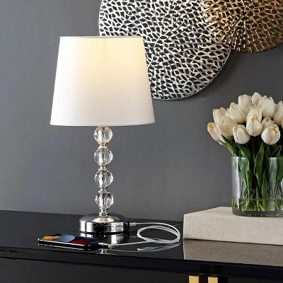 Nola Stacked Crystal Ball Lamp - 16 Inch Height - LIT4123 - Safavieh 4 Nola Stacked Crystal Ball Lamp - 16 Inch Height - LIT4123 - Safavieh - Image 2