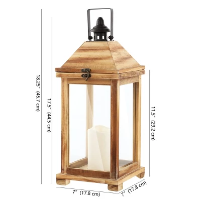 Elida 18.25" Indoor/Outdoor Lantern - PLT4081 - Light Brown - Safavieh 4 Elida 18.25" Indoor/Outdoor Lantern - PLT4081 - Light Brown - Safavieh - Image 2
