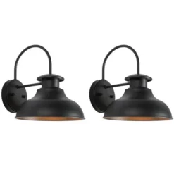 Linden 10" Outdoor Wall Sconce (Set Of 2) - PLT7001 - Black - Safavieh