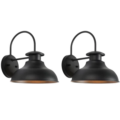 Linden 10" Outdoor Wall Sconce (Set Of 2) - PLT7001 - Black - Safavieh 3 Linden 10" Outdoor Wall Sconce (Set Of 2) - PLT7001 - Black - Safavieh