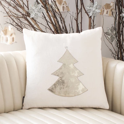 Noel Pillow - Beige - 18" X 18" - Safavieh 4 Noel Pillow - Beige - 18" X 18" - Safavieh - Image 2