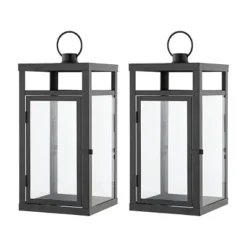 Fraleigh 16" Indoor/Outdoor Lantern (Set Of 2) - PLT4073 - Black - Safavieh -Safavieh Shop GUEST 112c4ff9 9ba3 4e36 b070 e1a210b13c60