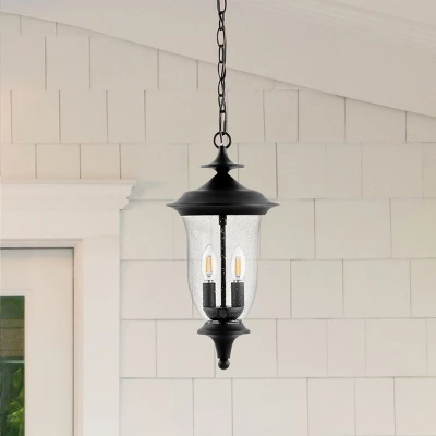 Dowell 9" Outdoor Pendant - PLT4033 - Black - Safavieh 4 Dowell 9" Outdoor Pendant - PLT4033 - Black - Safavieh - Image 2