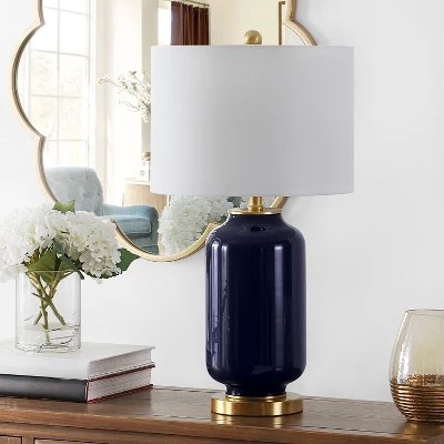 Amaia Glass Table Lamp - Navy - Safavieh 3 Amaia Glass Table Lamp - Navy - Safavieh