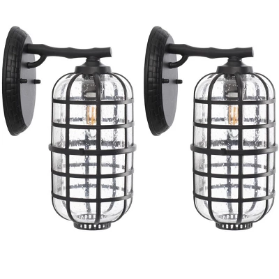 Rigel 8" Outdoor Sconce (Set Of 2) - PLT7032 - Black - Safavieh 8 Rigel 8" Outdoor Sconce (Set Of 2) - PLT7032 - Black - Safavieh - Image 6