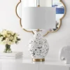 Krew Glass Table Lamp - White/Navy Blue - Safavieh