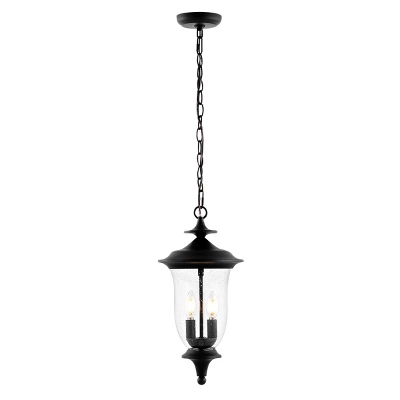 Dowell 9" Outdoor Pendant - PLT4033 - Black - Safavieh 3 Dowell 9" Outdoor Pendant - PLT4033 - Black - Safavieh