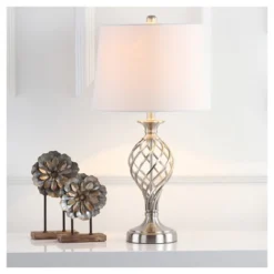 (Set Of 2) 26.8" Lattice Urn Table Lamp Nickel (Includes CFL Light Bulb) - Safavieh -Safavieh Shop GUEST 1ab8ed99 b126 4f05 a0ff d40e96020a48