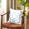 Daciana Pillow - White/Blue - 18" X 18" - Safavieh -Safavieh Shop GUEST 1b28ac34 810e 4637 b485 3b1a4e770433