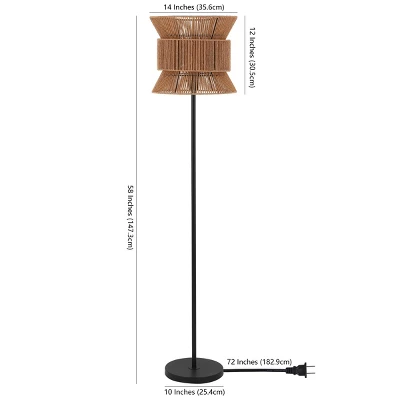 Boyer 60" Floor Lamp - FLL4100 - Natural/Black - Safavieh 6 Boyer 60" Floor Lamp - FLL4100 - Natural/Black - Safavieh - Image 4