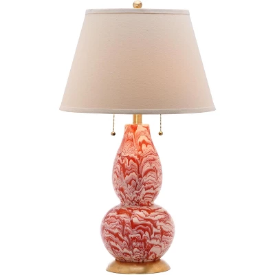 Color Swirls Glass Table Lamp (Set Of 2) - Orange/White - Safavieh 3 Color Swirls Glass Table Lamp (Set Of 2) - Orange/White - Safavieh