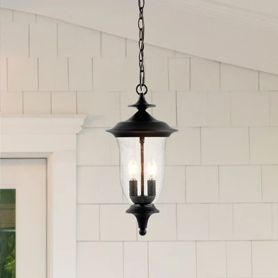 Dowell 9" Outdoor Pendant - PLT4033 - Black - Safavieh 5 Dowell 9" Outdoor Pendant - PLT4033 - Black - Safavieh - Image 3