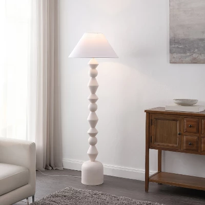 Lanie 65.75" Floor Lamp - FLL4145 - White Washed - Safavieh 5 Lanie 65.75" Floor Lamp - FLL4145 - White Washed - Safavieh - Image 3