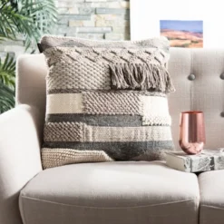 Gareth Pillow - Charcoal/Silver - 20" X 20" - Safavieh 7 Gareth Pillow - Charcoal/Silver - 20" X 20" - Safavieh -Safavieh Shop GUEST 22d93a71 8095 4e5c ae02 d88bd1b42387