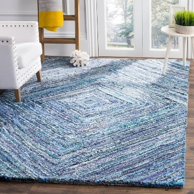 Blue Swirl Tufted Accent Rug 4'x6' - Safavieh 4 Blue Swirl Tufted Accent Rug 4'x6' - Safavieh - Image 2