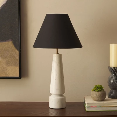 Enza 21.5" Marble Table Lamp - TBL3027 - White - Safavieh 5 Enza 21.5" Marble Table Lamp - TBL3027 - White - Safavieh - Image 3