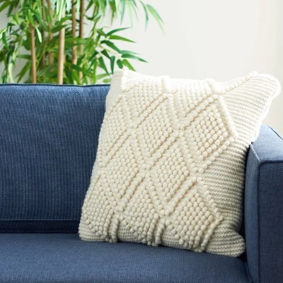 20"x20" Oversize Spacedye Square Throw Pillow Cream - Safavieh 5 20"x20" Oversize Spacedye Square Throw Pillow Cream - Safavieh - Image 3