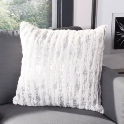 Lorelei Pillow - White/Silver - 18" X 18" - Safavieh