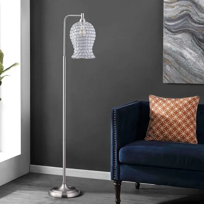 Izzy Iron Floor Lamp (Includes LED Light Bulb) Nickel - Safavieh 4 Izzy Iron Floor Lamp (Includes LED Light Bulb) Nickel - Safavieh - Image 2