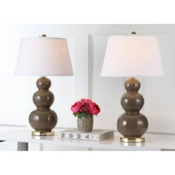 Set Of 2 Pamela Triple Gourd Lamp (Includes LED Light Bulb) Taupe - Safavieh 8 Set Of 2 Pamela Triple Gourd Lamp (Includes LED Light Bulb) Taupe - Safavieh -Safavieh Shop GUEST 2d8f7585 eae8 40fe ac03 63cd52d7e57c