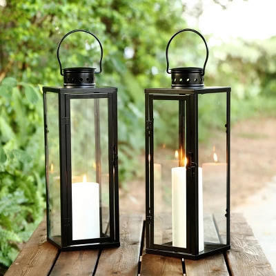 Lorient 21.5" Indoor/Outdoor Lantern (Set Of 2) - PLT4069 - Black - Safavieh 3 Lorient 21.5" Indoor/Outdoor Lantern (Set Of 2) - PLT4069 - Black - Safavieh