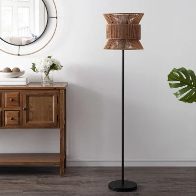 Boyer 60" Floor Lamp - FLL4100 - Natural/Black - Safavieh 4 Boyer 60" Floor Lamp - FLL4100 - Natural/Black - Safavieh - Image 2