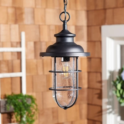 Adelle 9" Outdoor Pendant - PLT7013 - Black - Safavieh 4 Adelle 9" Outdoor Pendant - PLT7013 - Black - Safavieh - Image 2