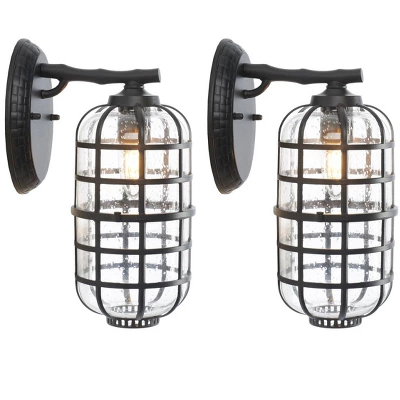 Rigel 8" Outdoor Sconce (Set Of 2) - PLT7032 - Black - Safavieh 3 Rigel 8" Outdoor Sconce (Set Of 2) - PLT7032 - Black - Safavieh