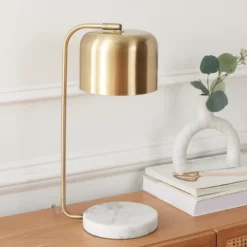 Foley Table Lamp - 19 Inch Height - TBL7021 - Brass/White - Safavieh
