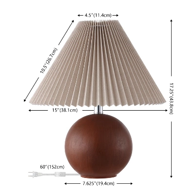 Rory 17.25" Table Lamp (Set Of 2) - TBL4629 - Dark Walnut - Safavieh 6 Rory 17.25" Table Lamp (Set Of 2) - TBL4629 - Dark Walnut - Safavieh - Image 4