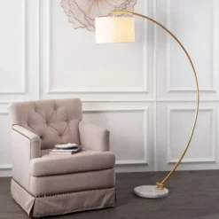 Madigan 70" Floor Lamp - FLL4115 - Gold/White - Safavieh -Safavieh Shop GUEST 4a8a862a 6eed 4956 bd17 448cc55d1ada