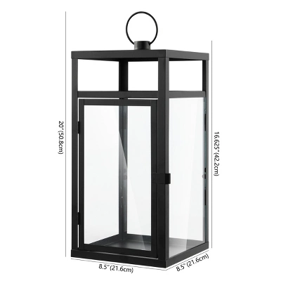 Fraleigh 20" Indoor/Outdoor Lantern - Black - PLT4074 - Safavieh 5 Fraleigh 20" Indoor/Outdoor Lantern - Black - PLT4074 - Safavieh - Image 3