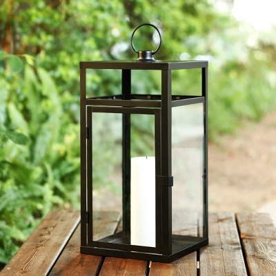 Fraleigh 20" Indoor/Outdoor Lantern - Black - PLT4074 - Safavieh 4 Fraleigh 20" Indoor/Outdoor Lantern - Black - PLT4074 - Safavieh - Image 2
