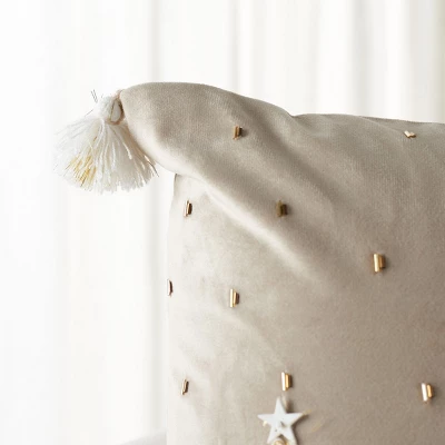 Celine Tree Pillow - Beige - 18"x18" - Safavieh 5 Celine Tree Pillow - Beige - 18"x18" - Safavieh - Image 3