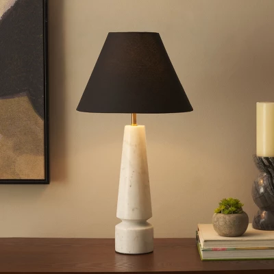 Enza 21.5" Marble Table Lamp - TBL3027 - White - Safavieh 4 Enza 21.5" Marble Table Lamp - TBL3027 - White - Safavieh - Image 2