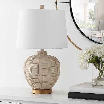 Marrla Table Lamp W/ USB Port - 23.25 Inch Height - TBL4424 - Cream - Safavieh 4 Marrla Table Lamp W/ USB Port - 23.25 Inch Height - TBL4424 - Cream - Safavieh - Image 2