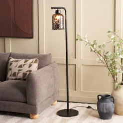 Nezara 58" Floor Lamp - FLL3010 - Black/Brown Tortoise - Safavieh -Safavieh Shop GUEST 5e1b8a94 d48f 44dc 84e7 ce57b613c9da