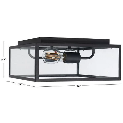 Rinnah 12" Outdoor Flush Mount - PLT7034 - Black - Safavieh 4 Rinnah 12" Outdoor Flush Mount - PLT7034 - Black - Safavieh - Image 2