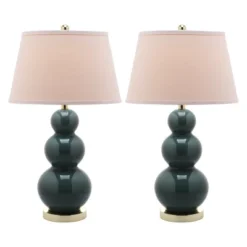 (Set Of 2) 28" Pamela Triple Gourd Ceramic Lamp Marine Blue (Includes CFL Light Bulb) - Safavieh 8 (Set Of 2) 28" Pamela Triple Gourd Ceramic Lamp Marine Blue (Includes CFL Light Bulb) - Safavieh -Safavieh Shop GUEST 627cf649 ad91 4c52 9e26 547dd47d3138