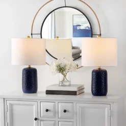 Huxley Table Lamp (Set Of 2) - 22 Inch Height - TBL4354 - Navy Blue - Safavieh 8 Huxley Table Lamp (Set Of 2) - 22 Inch Height - TBL4354 - Navy Blue - Safavieh -Safavieh Shop GUEST 6346dca5 5e5b 4b04 9656 46863819ff85