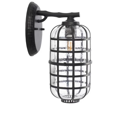 Rigel 8" Outdoor Sconce (Set Of 2) - PLT7032 - Black - Safavieh 4 Rigel 8" Outdoor Sconce (Set Of 2) - PLT7032 - Black - Safavieh - Image 2