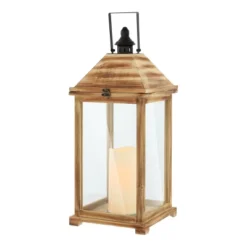 Elida 28.25" Indoor/Outdoor Lantern - PLT4082 - Light Brown - Safavieh