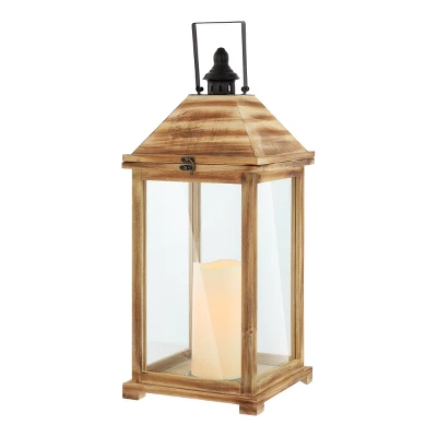 Elida 28.25" Indoor/Outdoor Lantern - PLT4082 - Light Brown - Safavieh 3 Elida 28.25" Indoor/Outdoor Lantern - PLT4082 - Light Brown - Safavieh