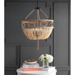 Whitley Pendant Brown Wooden Finish/Dark Gray - Safavieh -Safavieh Shop GUEST 69140ec6 5255 44c6 80f3 e7891a0feb69