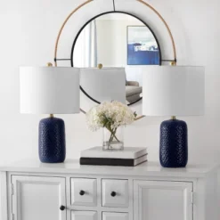 Huxley Table Lamp (Set Of 2) - 22 Inch Height - TBL4354 - Navy Blue - Safavieh 7 Huxley Table Lamp (Set Of 2) - 22 Inch Height - TBL4354 - Navy Blue - Safavieh -Safavieh Shop GUEST 695370c9 138d 442b b9a6 5a6128e62c28