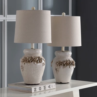 Marquesa Vase Lamp (Set Of 2) - 24 Inch Height - LIT4043 - Cream - Safavieh 4 Marquesa Vase Lamp (Set Of 2) - 24 Inch Height - LIT4043 - Cream - Safavieh - Image 2