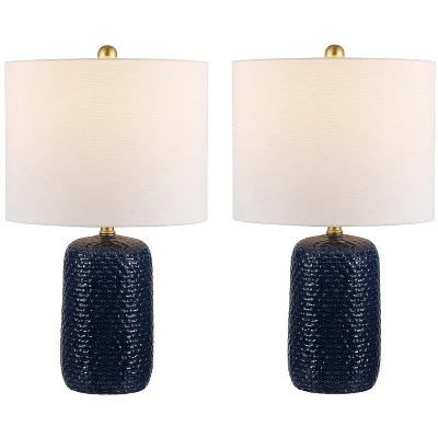 Huxley Table Lamp (Set Of 2) - 22 Inch Height - TBL4354 - Navy Blue - Safavieh 3 Huxley Table Lamp (Set Of 2) - 22 Inch Height - TBL4354 - Navy Blue - Safavieh
